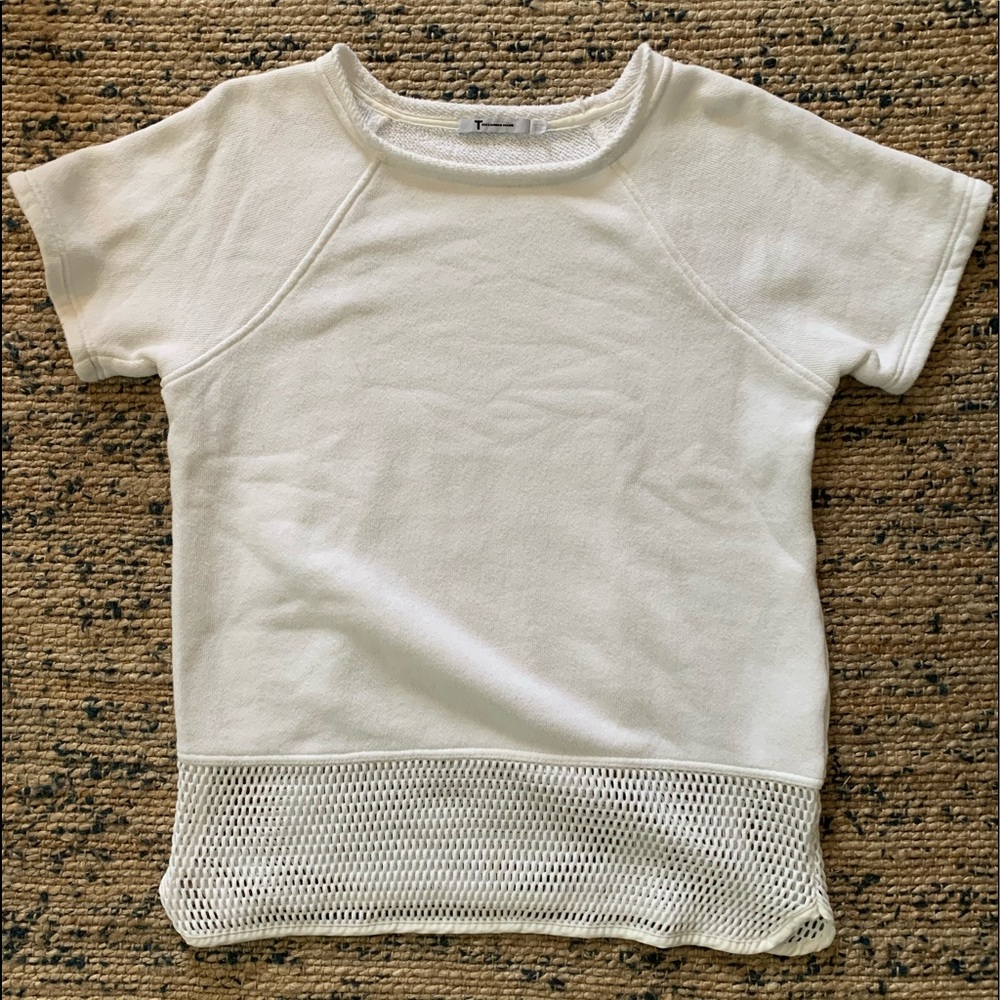 T by Alexander Wang Terrycloth+Mesh Tshirt